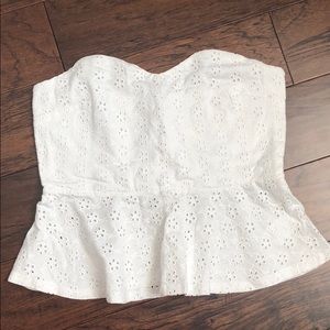 Express Strapless Peplum Top